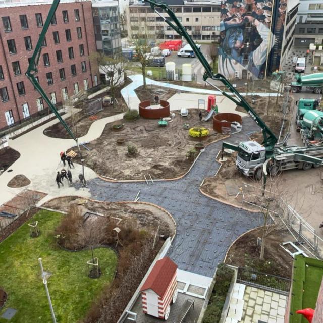 Gieten uitgewassen beton 